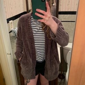 American Eagle cushed velvet cocoa color cardigan